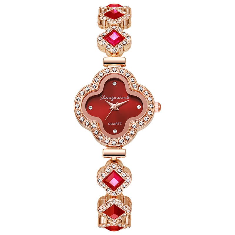 Transmissão ao Vivo: Promoção de Relógio de Pulso Feminino de Quartzo com Pulseira de Moda e Detalhes em Esmeralda