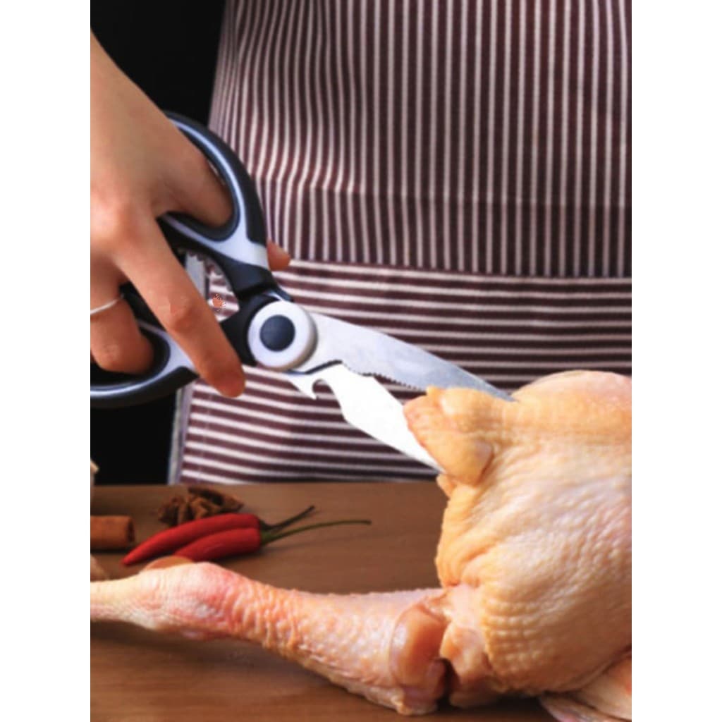 Tesoura de cozinha multifuncional, Extra grande, aço inoxidável, estilo japonês, forte, osso de frango, corte de carne d