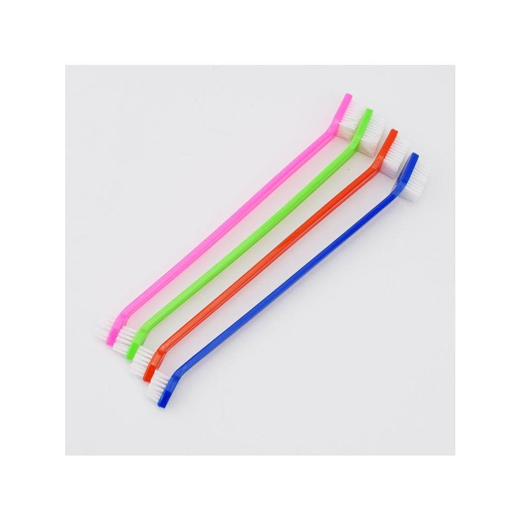 Conjunto de escova de dentes para animais de estimação, cão, cuidados bucais, cabeça dupla, suprimentos de limpeza para