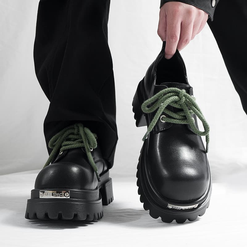 Estilo britânico Retro Derby sapatos masculinos aumentados primavera sapatos de couro casuais High-End Punk moda de sola