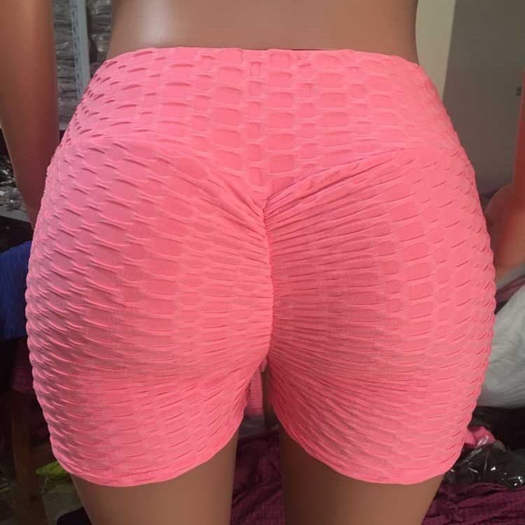 Shorts bolha Jacquard Yoga esportes Fitness shorts Hip-Lifting Leggings shorts feminino