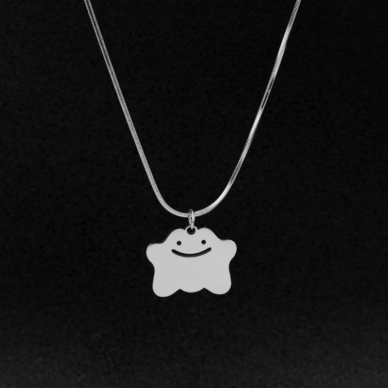 O mesmo Colar de Aço Titânio Fofo, Tema Pokémon, 45+5cm, Adequado para Meninas e Meninos