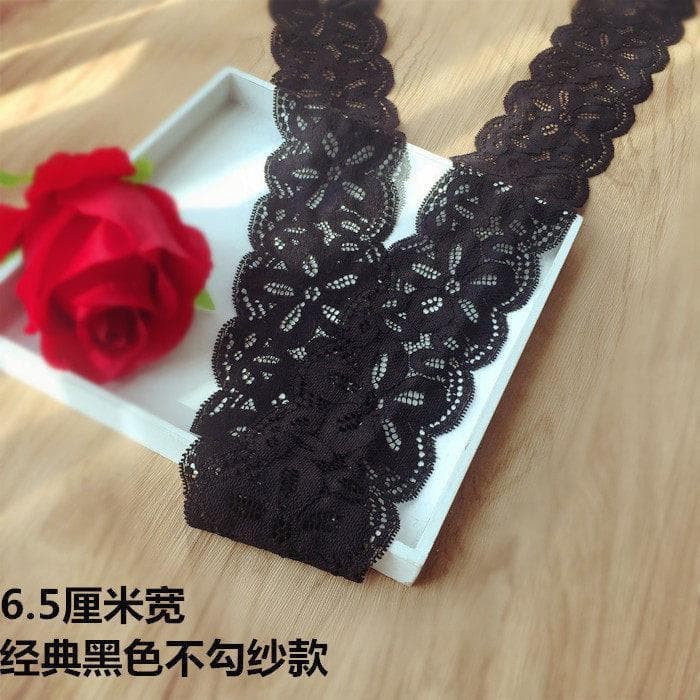 Preto branco largo estreito 6cm preto grosso estiramento acessórios de renda saia bainha boneca roupas decoração