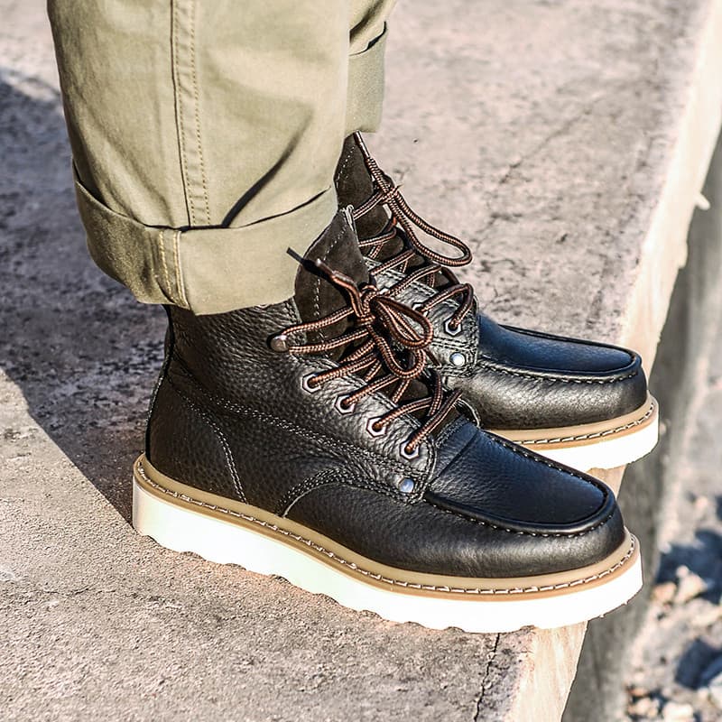 Couro genuíno respirável Retro Martin botas casuais sapatos de couro de alta qualidade sapatos masculinos Ami cáqui bota