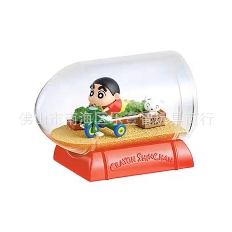 Brinquedos da moda: Figuras do Crayon Shin-chan, brinquedos em caixa surpresa, modelos de cenas em miniatura fofas, deco