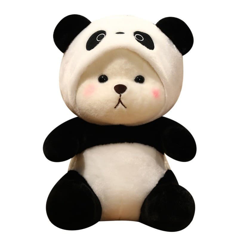 Super Macio Toque Transformado Panda Brinquedo De Pelúcia Vestido Ursinho Boneca Macia Travesseiro De Dormir Companheiro