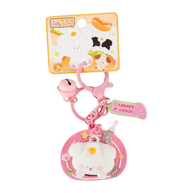 Wangwang Padaria Rolo Suíço Ninho Chaveiro Bonito Dos Desenhos Animados Filhote De Cachorro Boneca Saco Pingente Para Ca