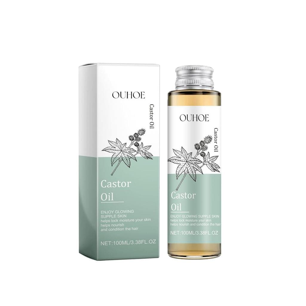 Óleo de Rícino para Cuidados com Cabelo e Pele, Nutrição Natural para Cabelo, Óleo para Fortalecimento de Cílios e Sobra