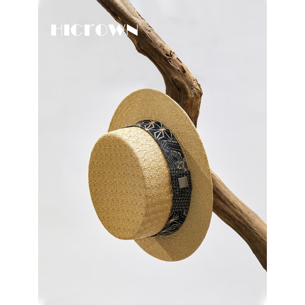 Chapéu de palha tecido à mão de verão, chapéu superior plano, guarda-sol, masculino, feminino, circunferência da cabeça