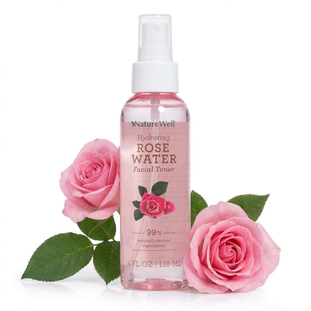 NATURE WELL Água de Rosas Hidratante Facial em Spray para uma Pele Radiante e Luminosa, Refrescante, Condicionadora, Cal