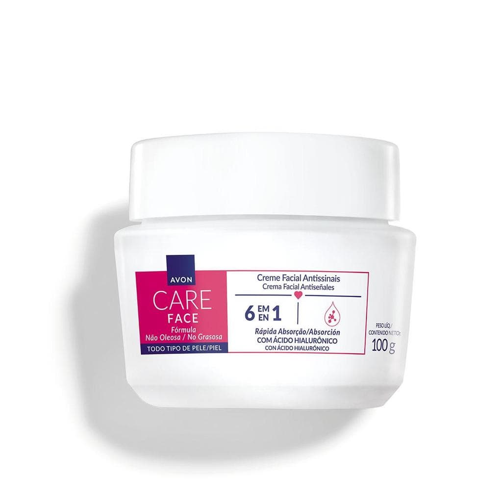 Creme Facial Antissinais 6 em 1 Avon Care 100g