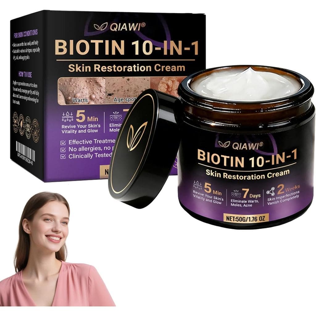Creme Restaurador de Pele Qiawi Biotin 10 em 1, Novo Creme Profissional para Tratamento de Pele 2026, Creme para a Pele