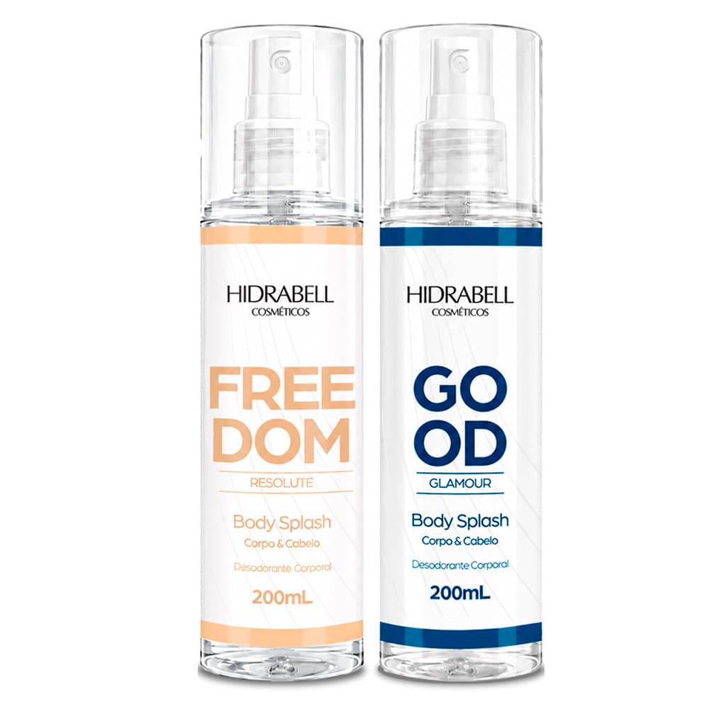 Kit 2 Body Splash Feminino Good e Freedom Hidrabell 200ml Desodorante Colônia Perfumes Sofisticados
