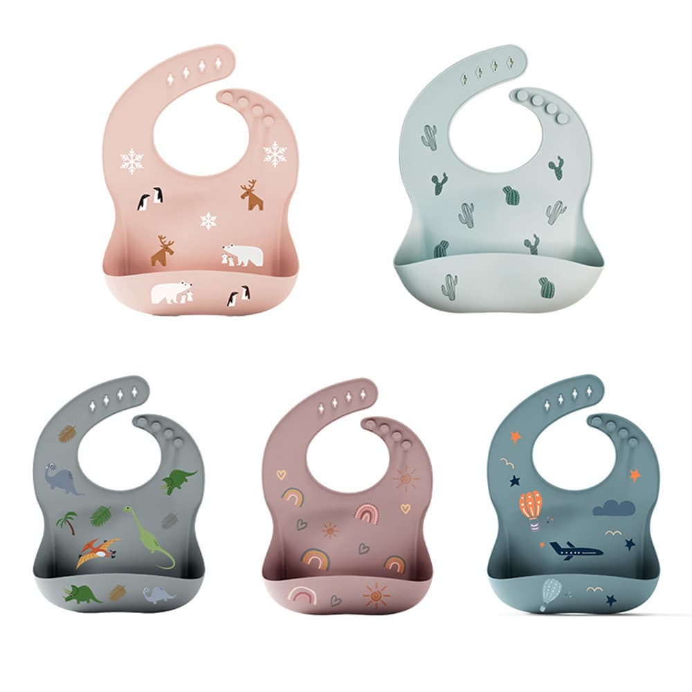 [Estoque pronto] Babador de Silicone infantil engrossado babador de bebê comendo babador de Saliva toalha 3D tridimensio