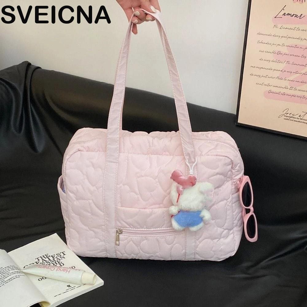 SVEICNA Bolsa Para Mamãe , De Bagagem De Viagem Estilo Coreano Com Coração Axilas Armazenamento De Cor Sólida De Nylon