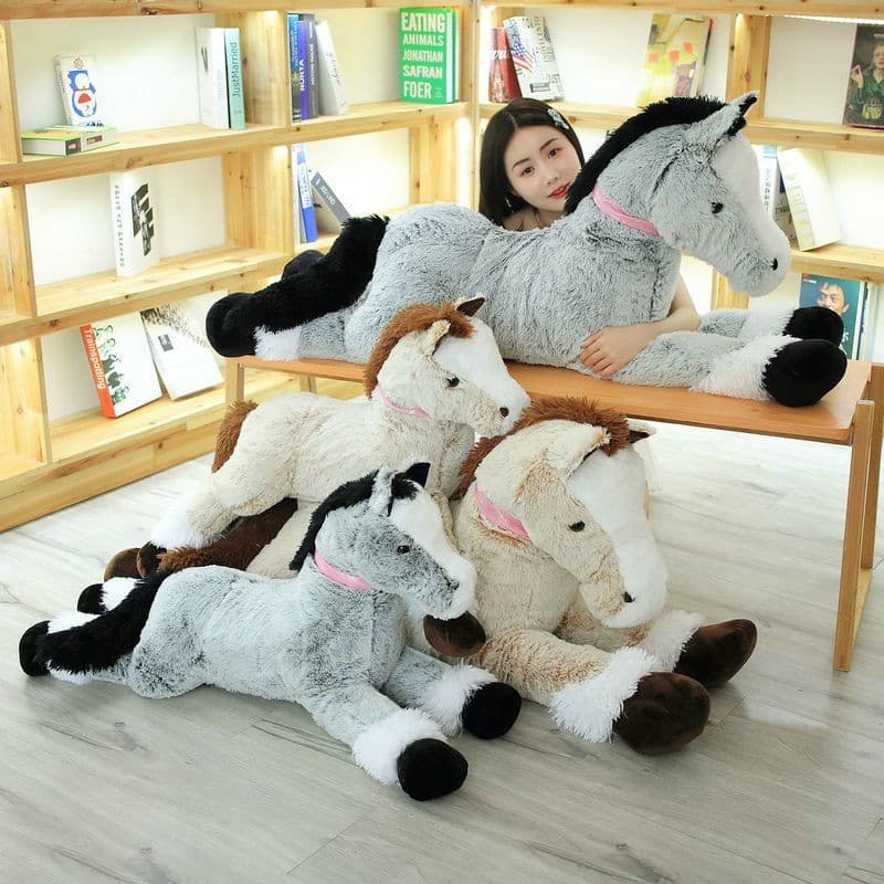 JAMXUN 90cm Bonito Criativo Dos Desenhos Animados Simulação Cavalo Brinquedo De Pelúcia Boneca Decoração Para Casa Ornam