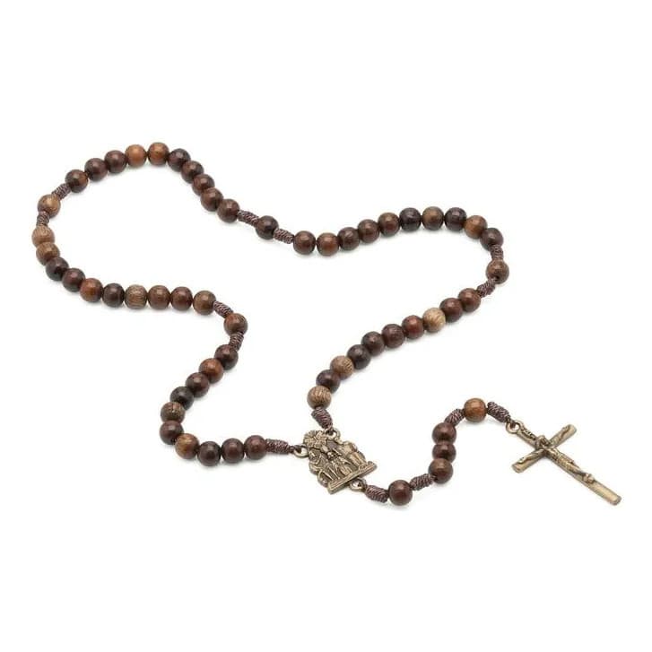 Terço Religioso De Madeira Devoção Divino Pai Eterno 32,5cm