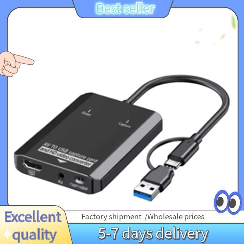 Para Conversor Digital Adaptador HDTV Placa De Captura De Vídeo USB VCR/AV/PS2 /