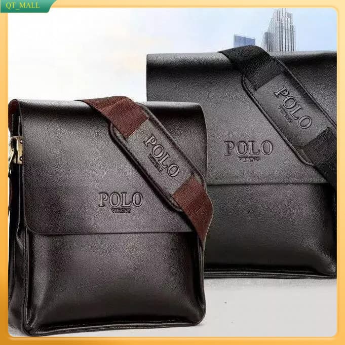 Bolsa de Ombro Masculina Premium de Couro PU com Múltiplos Compartimentos - M45... BJJD