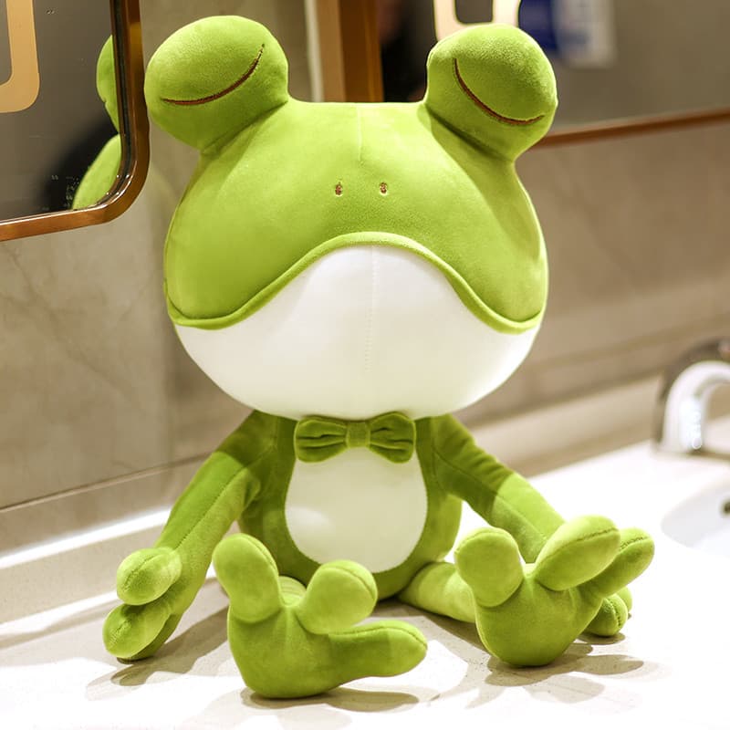 Verde pequeno sapo boneca dormir brinquedo de pelúcia menino presente de aniversário bonito reconfortante Ragdoll