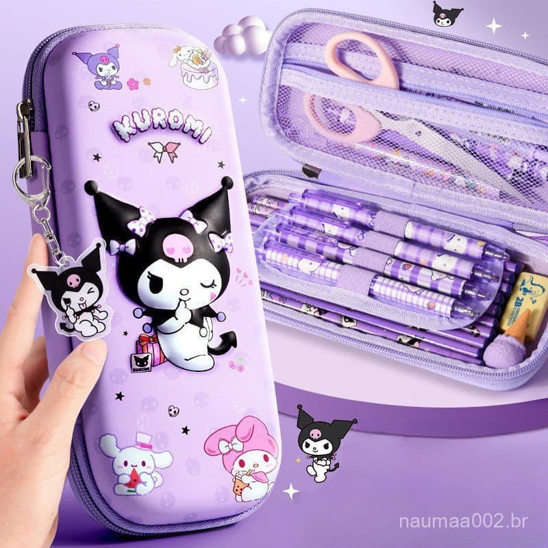 Kuromi Estojo De Lápis Infantil , Escola Primária , Estudante , Desenho Animado , Bolsa De Papelaria , Sanrio Melody , G
