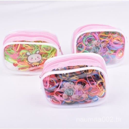 KIT 6*300 Unidades Pacote Colorido Pequeno Elasticos Silicone Grosso De Cabelo Descartáveis Meninas Bonitos Elástico