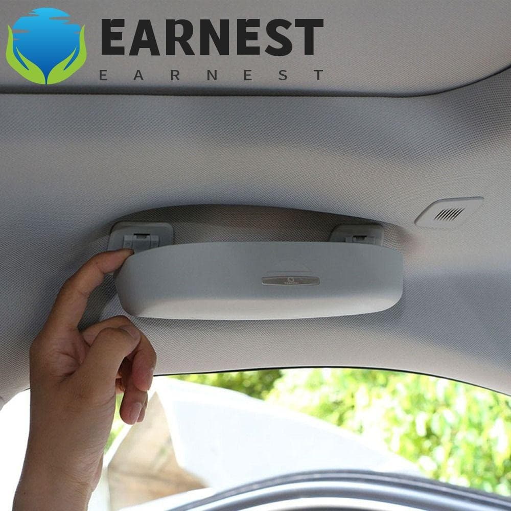 EARNEST Estojo De Óculos De Carro , Suporte Prático De Plástico Para Sol , Veículo De Caixa Cinza Preto Adequado