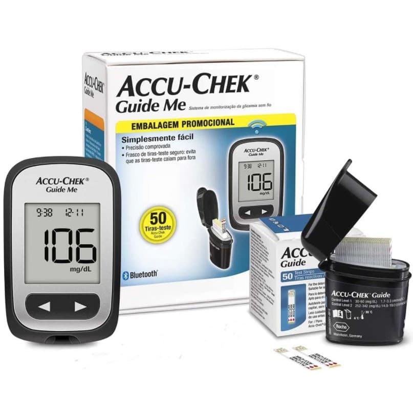 Kit Monitor De Glicemia Accu-Chek Guide Me 50 Tiras