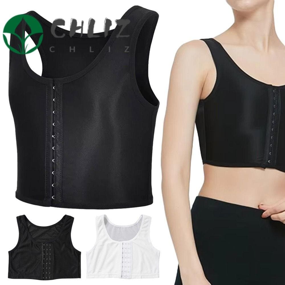 CHLIZ 1 Peça Espartilho Regata , Colete Plano Modelador De Peito Lésbica Moleca , M-3XL Trans Pasta
