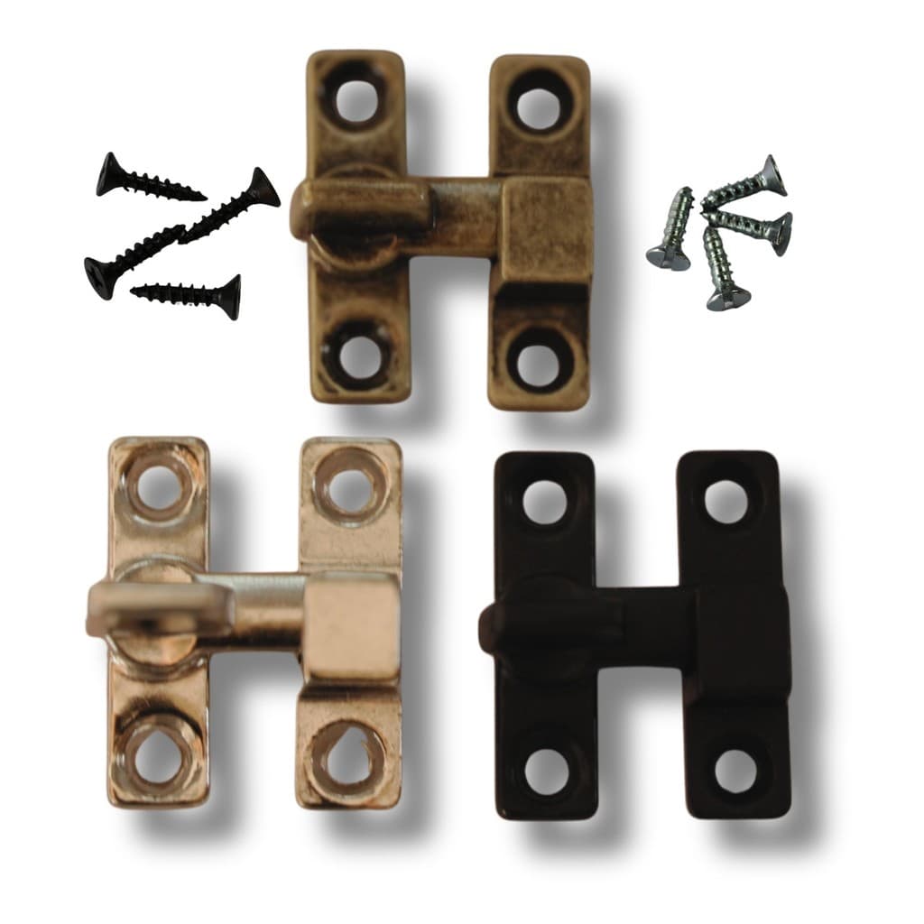Kit c/ 6 Trincos Fecho Tranqueta Metal Reto para Portas e Janelas