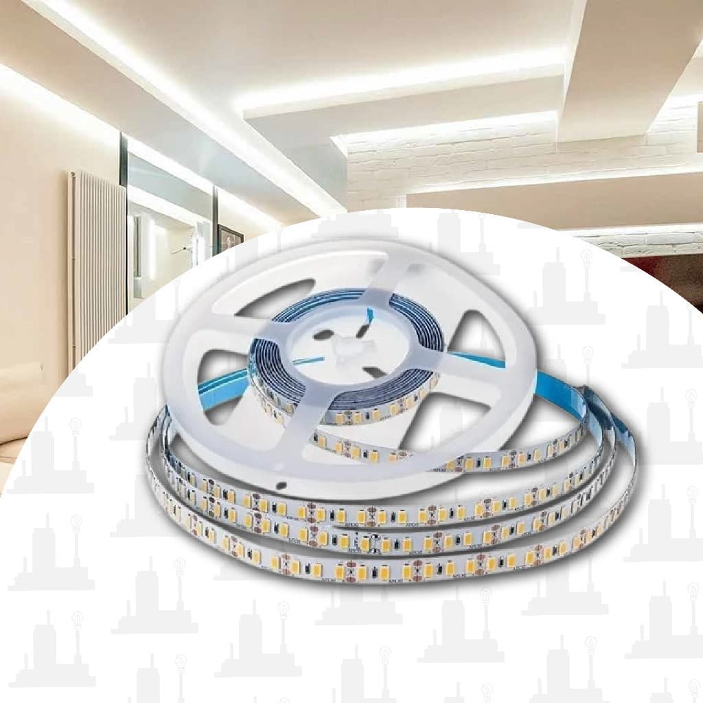 Fita Led 120 leds/m Ip20 12v 2835 Para Perfil Branco Quente/Neutro/Frio 5M Sem Fonte LED FACTORY