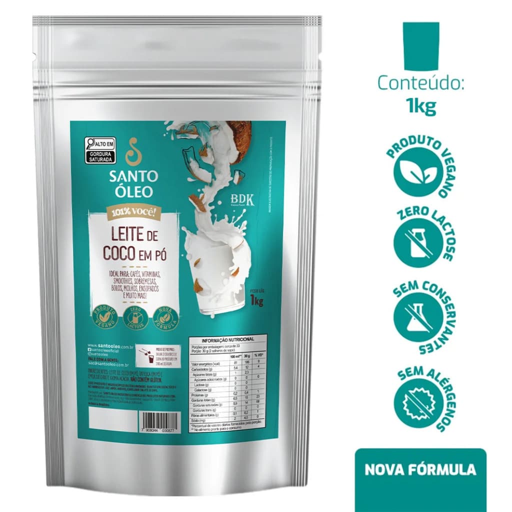 Leite de Coco em Pó 1kg  Santo Óleo