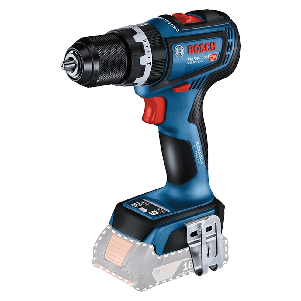 Parafusadeira e Furadeira Impacto 1/2" a Bateria 18V (não inclusa) Motor Brushless Bosch GSB18V-90C