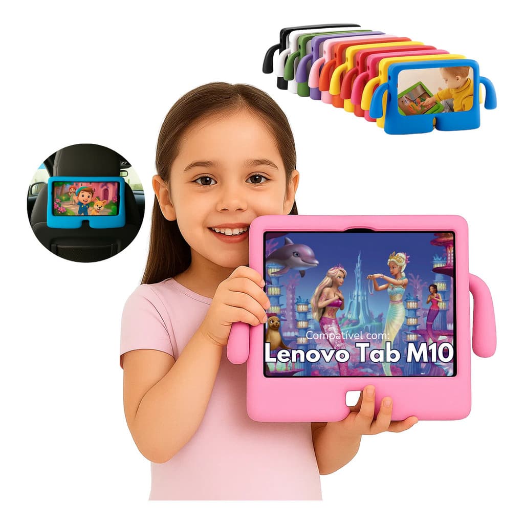 Capa Infantil Antichoque Com Bracinhos Para Lenovo Tab M10