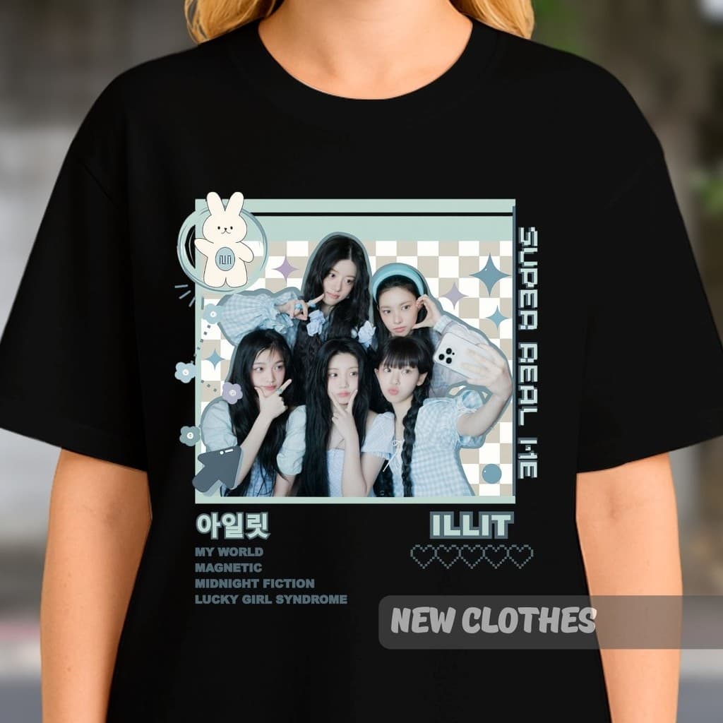 Camiseta Básica Algodão Illit K-pop Super Real Me Album Fã Gllit RU Next?