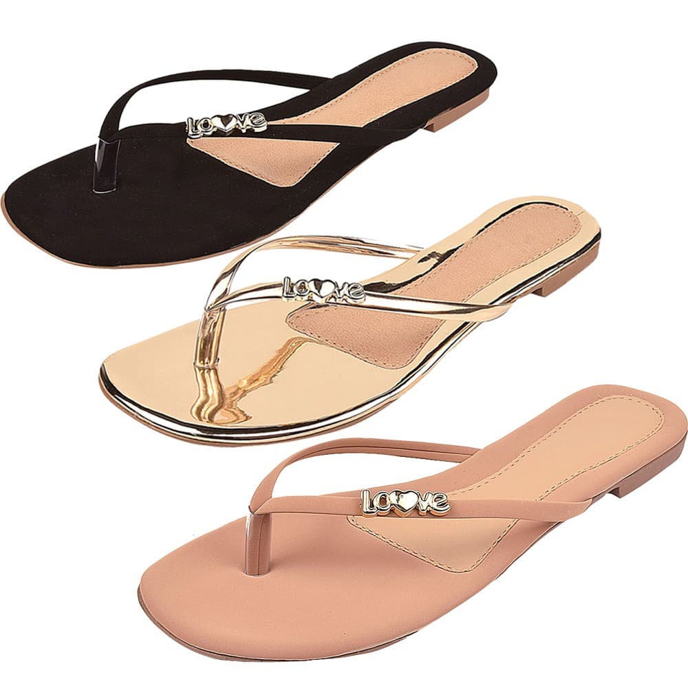 Kit 3 Rasteiras Chinelo Love Tati Ana Calçados