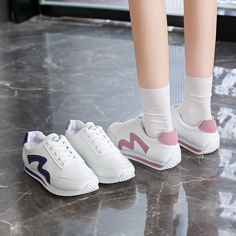 Mulheres tênis brancos moda confortável tênis feminino coreano baixo-Top tênis casuais