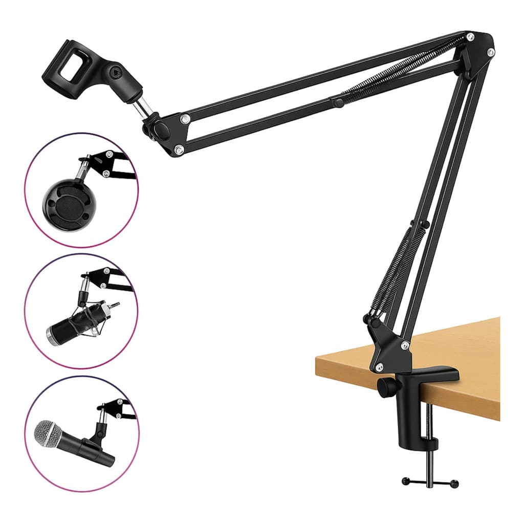 Braço Articulado Para Microfone Com Suporte De Mesa