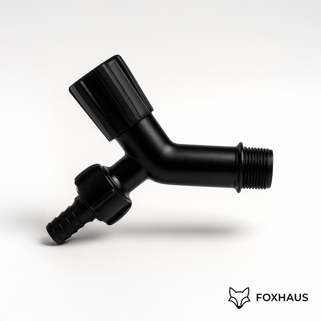 Torneira De Jardim Preta Multiuso com Bico para Mangueira Uso Geral Rosca 1/2"e 3/4"