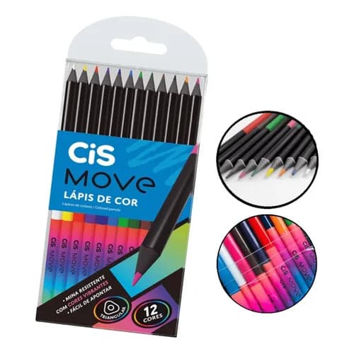 Lapis de Cor Cis Move 12 Cores - Unidade Cores
