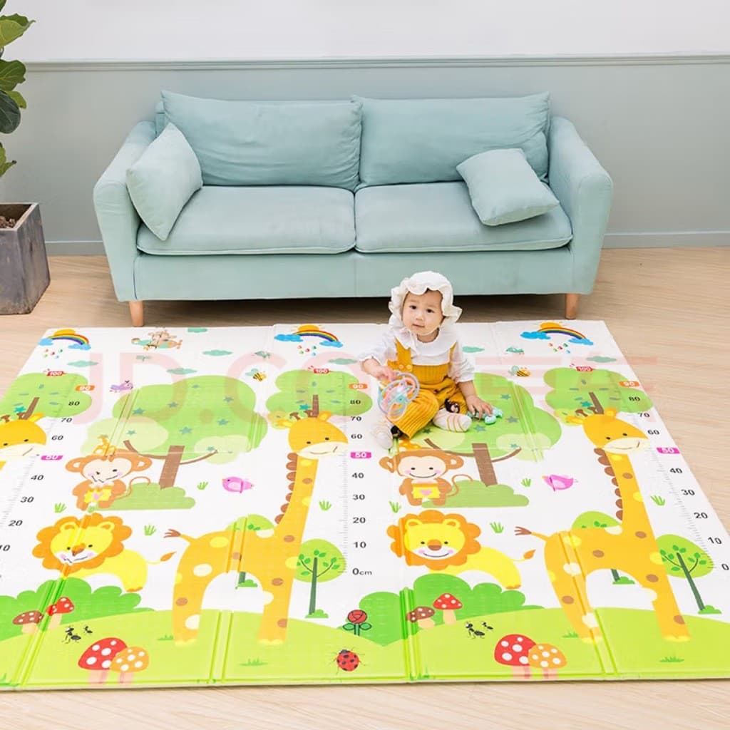 Tapete De Atividade Bebe Tatame Infantil Saquinho de Viagem 200x180cm Bebê Dupla Face Emborrachado