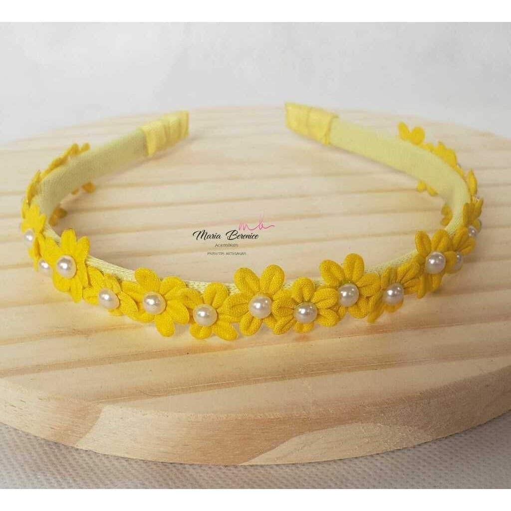 TIARA INFANTIL MODELO FLORAL DIVERSAS CORES