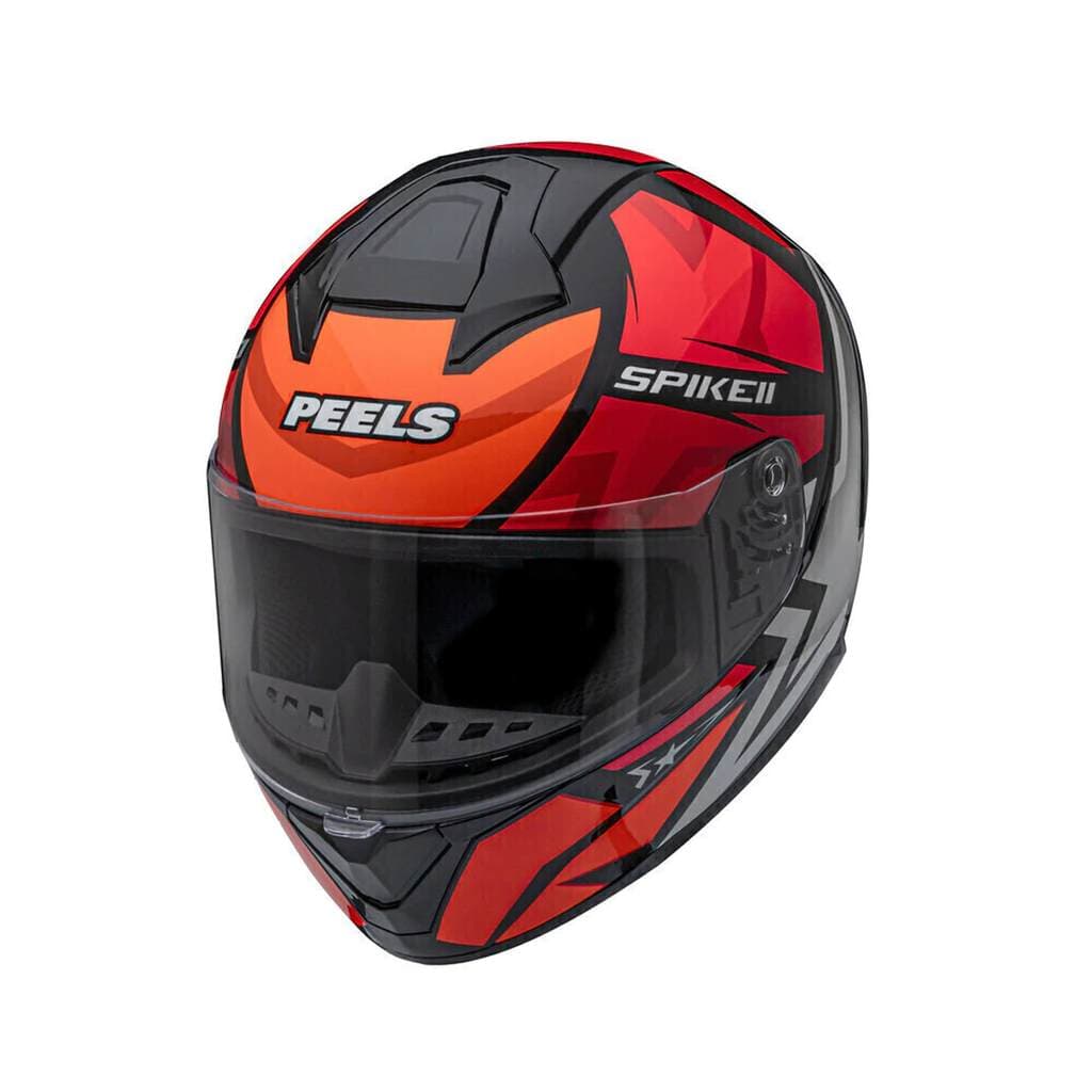 Capacete Fechado Spike II 1ST Preto Fosco/Vermelho Peels