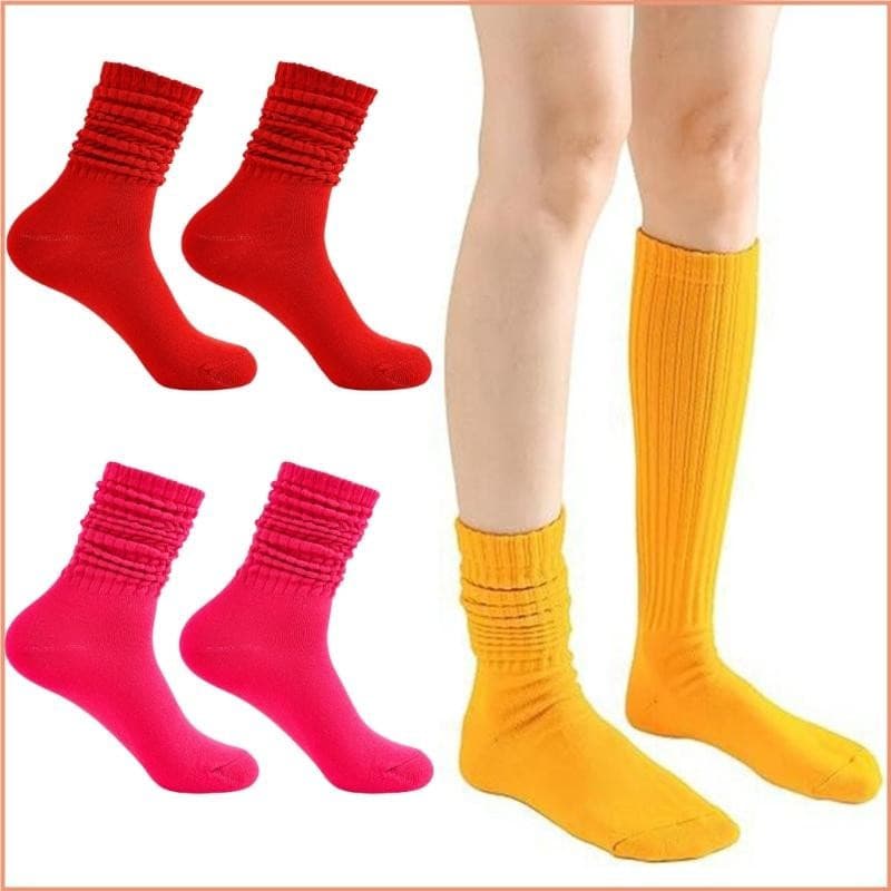 Yao Meias Femininas Desleixadas Até O Joelho Tubo Scrunch Nervuras Scrunchie Bota Malha Para Meninas