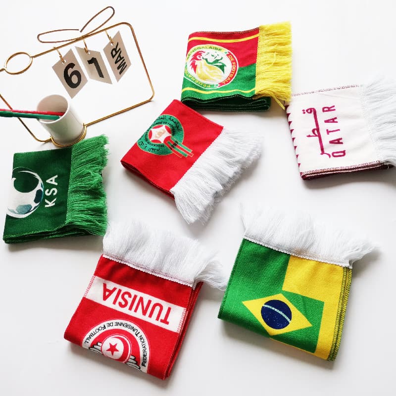 Lenço de fã da copa do mundo personalizado dupla face flanela suporte cachecol alemão francês italiano inglês fã cacheco