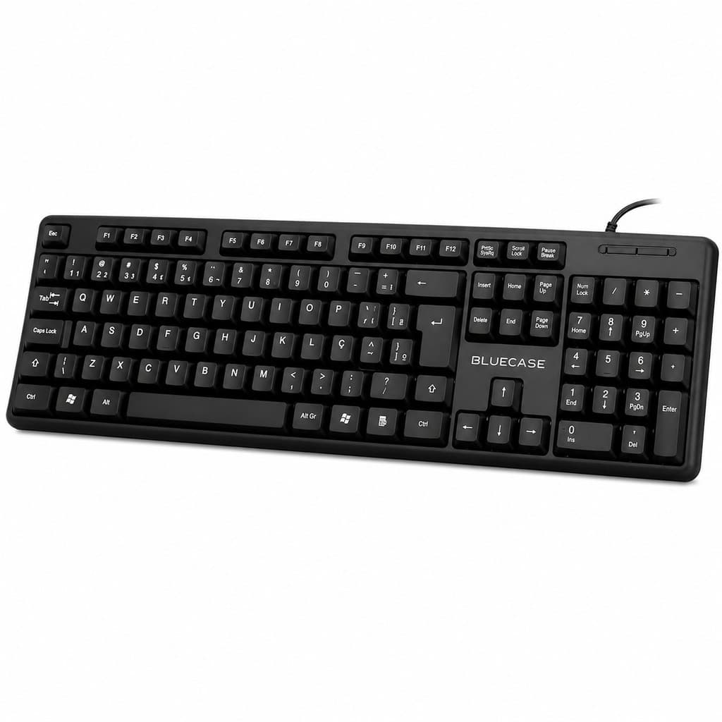 Teclado USB Bluecase BT121B ABNT2 Multimídia Preto