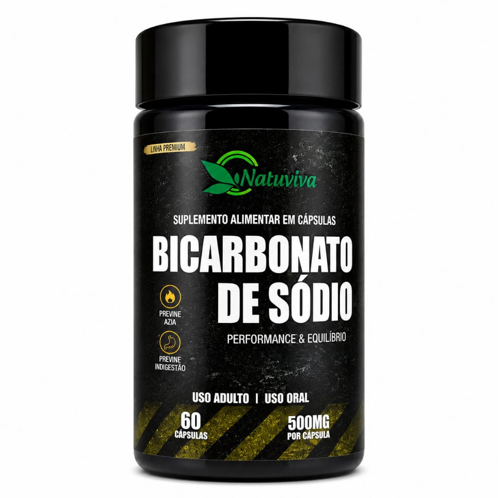 Natuvitae Bicarbonato de Sódio 60 Cápsulas 500mg Auxilia na azia acidez estomacal