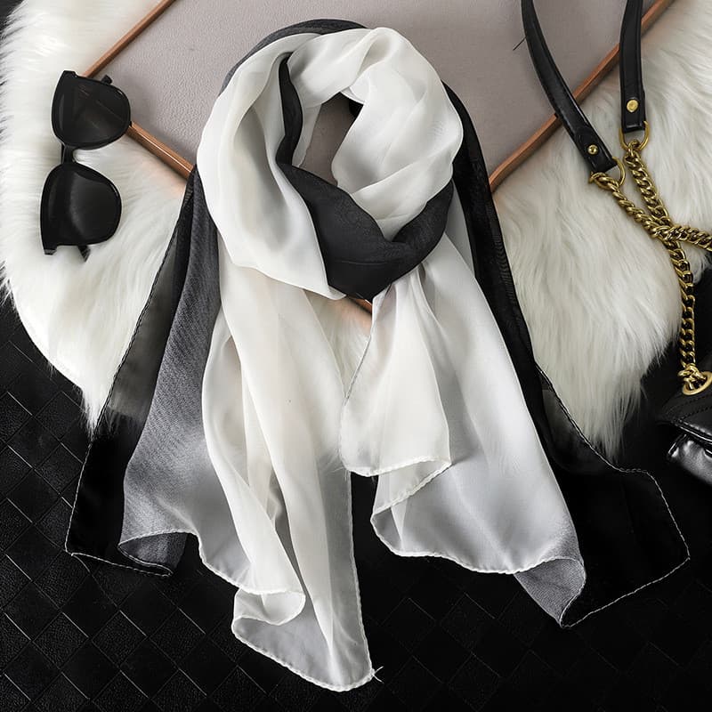 Novo Estilo Grande Lenço Longo Decoração Elegante chiffon De Seda Xale