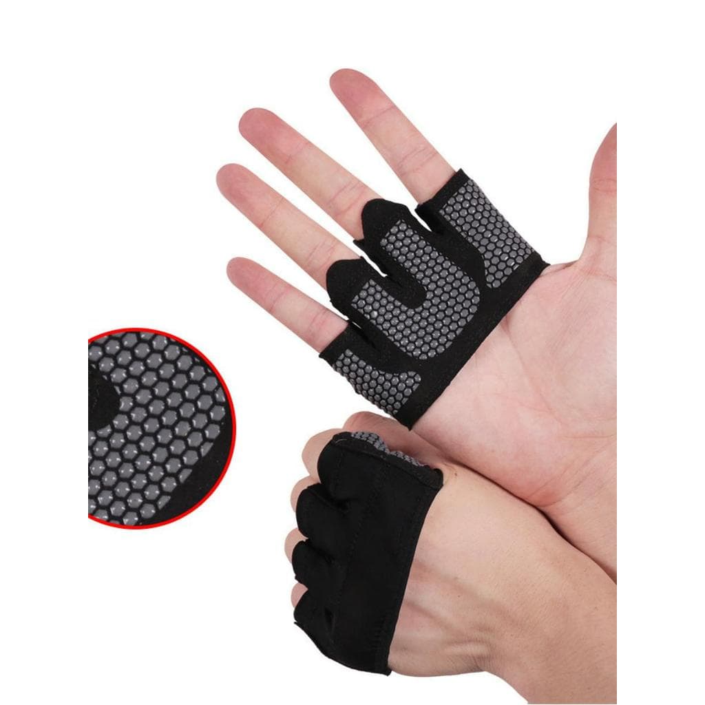 Luvas esportivas de quatro dedos antiderrapantes Fitness meio dedo Silicone engrossado equipamento masculino feminino ha