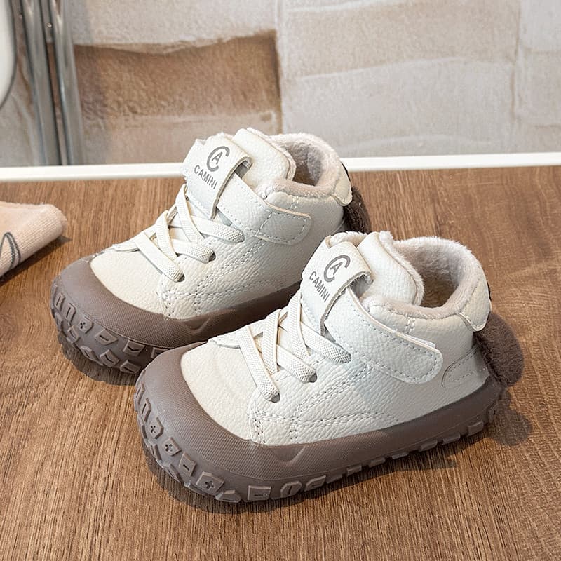 2025 inverno novo estilo bebê menino velo-velo sapatos de algodão quente bebê criança sapatos meninas sola macia antider